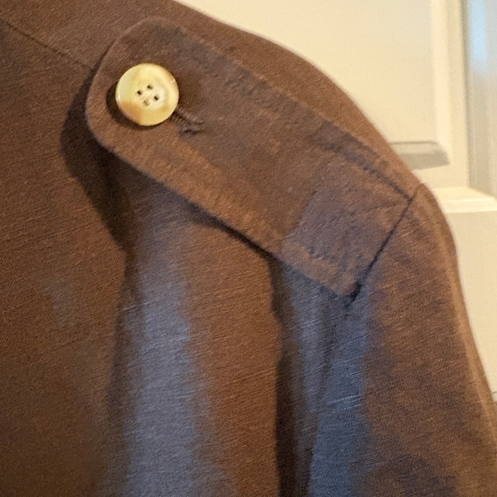 NWT Coldwater Creek  Brown Military Linen Safari Cargo Blazer / Jacket Size 18 - Picture 5 of 15